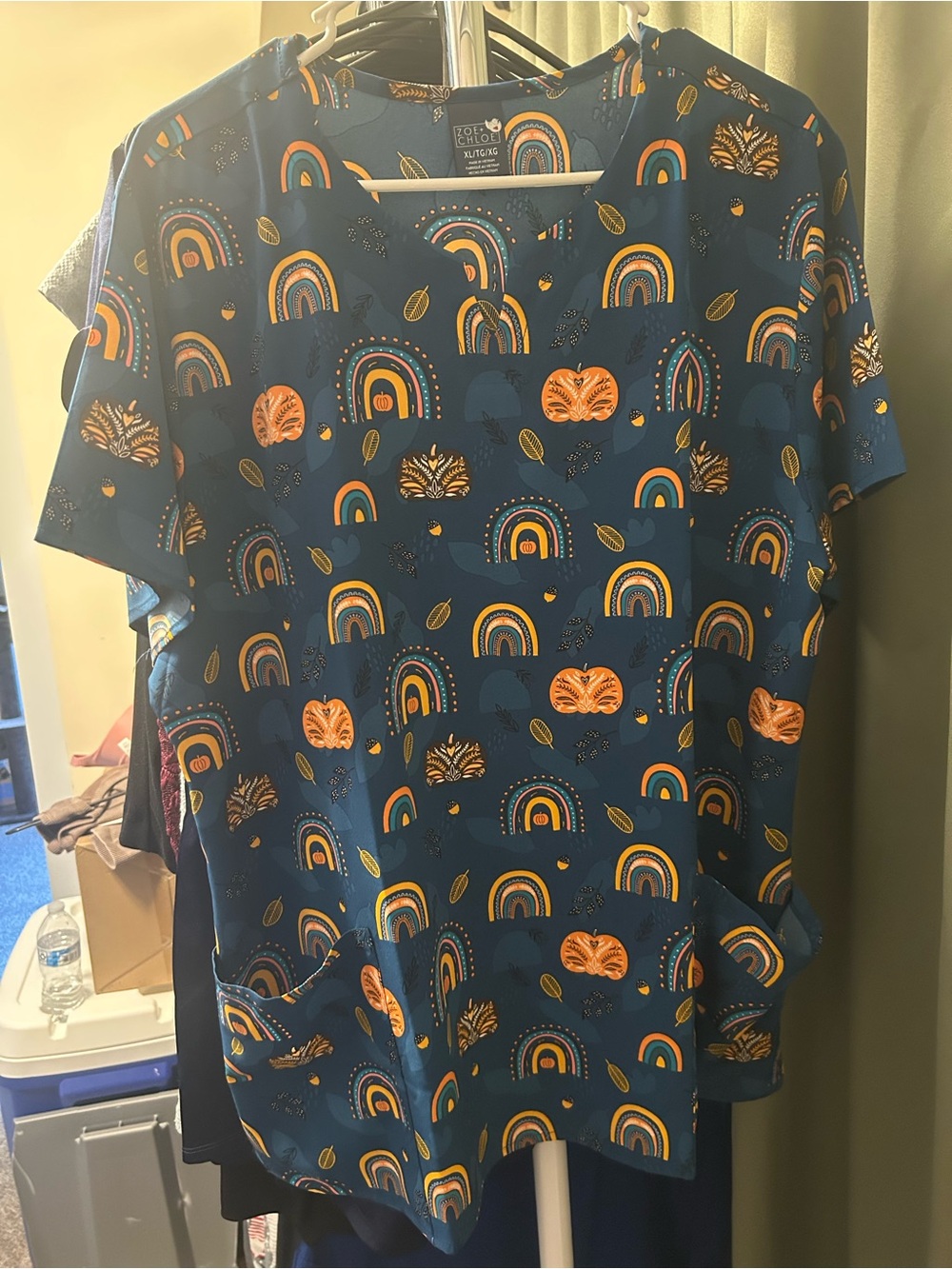 Women’s Fall Print Scrub Top
